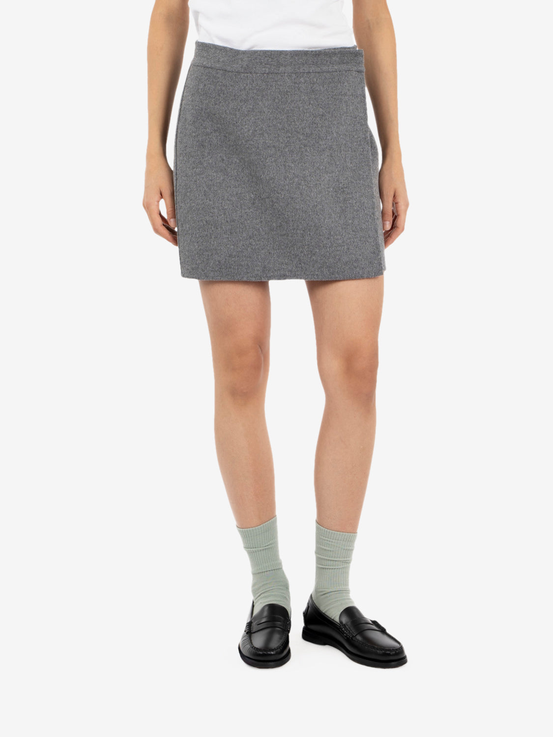 JUNE SHORT CLOTH SKIRT DARK MELANGE GREY Y6WV12_Y47-1