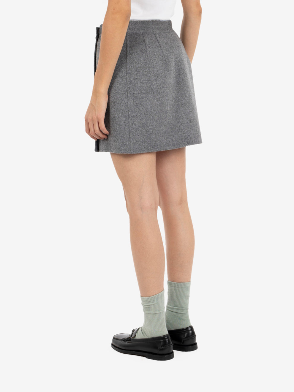 JUNE SHORT CLOTH SKIRT DARK MELANGE GREY Y6WV12_Y47-1