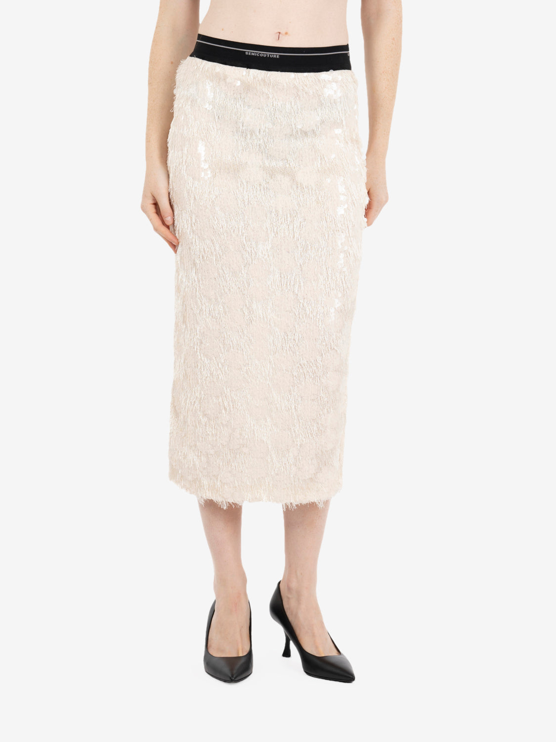 Bindy sequin midi skirt butter