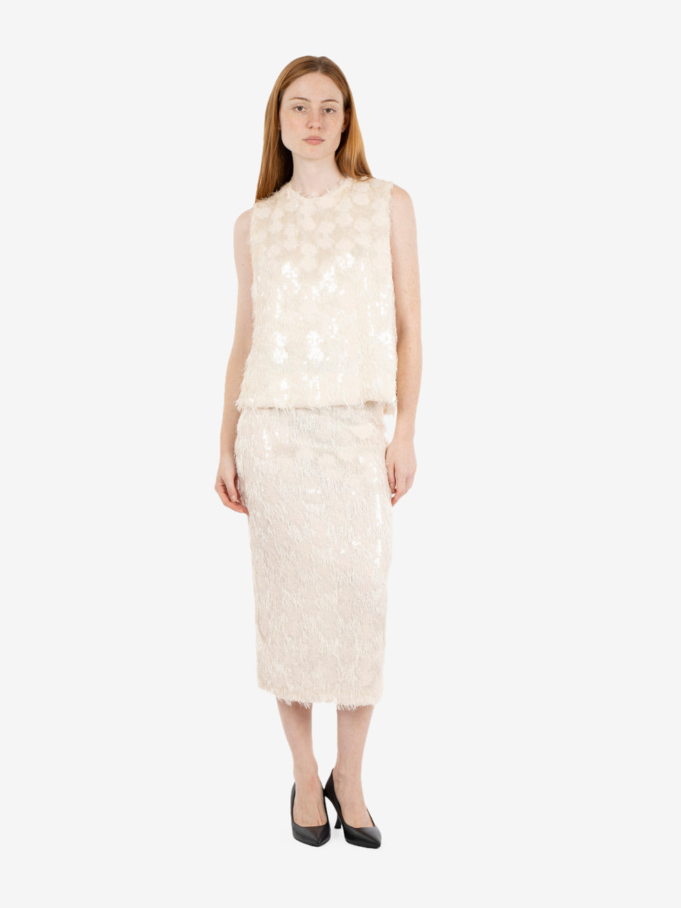 Bindy sequin midi skirt butter