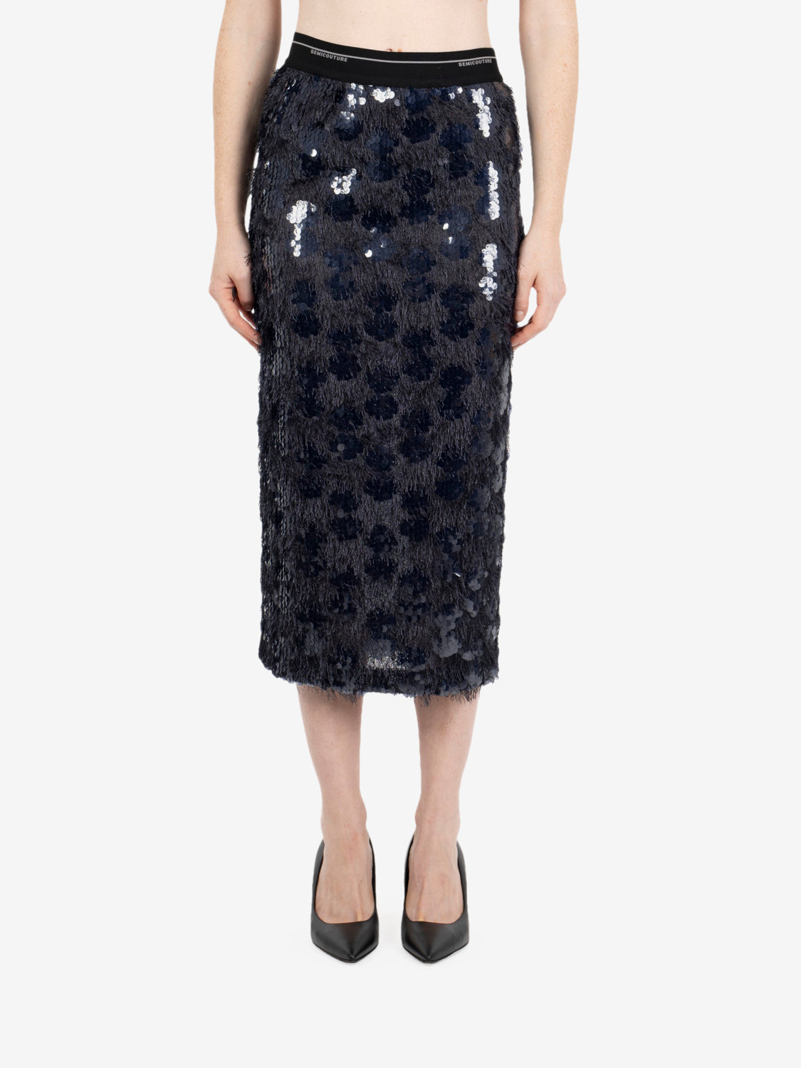 BINFY NAVY SEQUIN MIDI SKIRT S6WQ05_N12-1