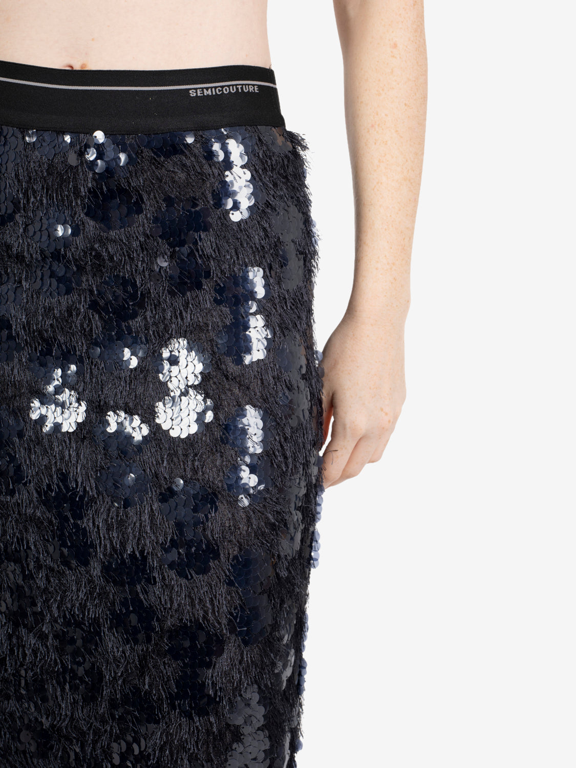 BINFY NAVY SEQUIN MIDI SKIRT S6WQ05_N12-1
