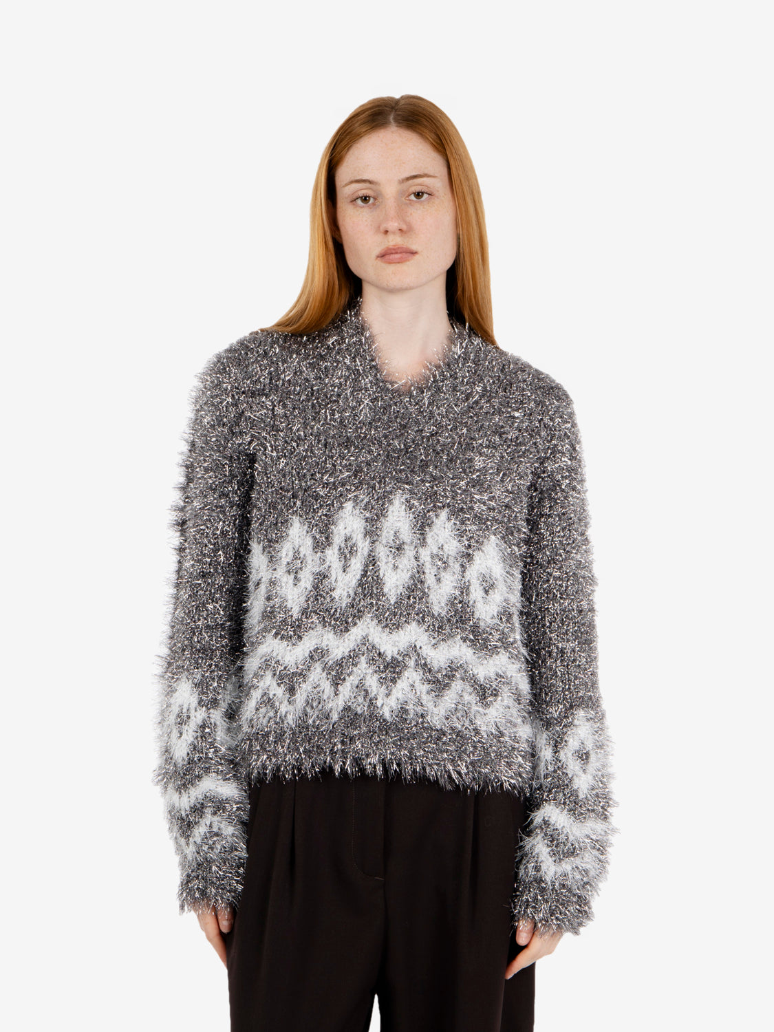 Maglione lurex Tisha grafite /bianco