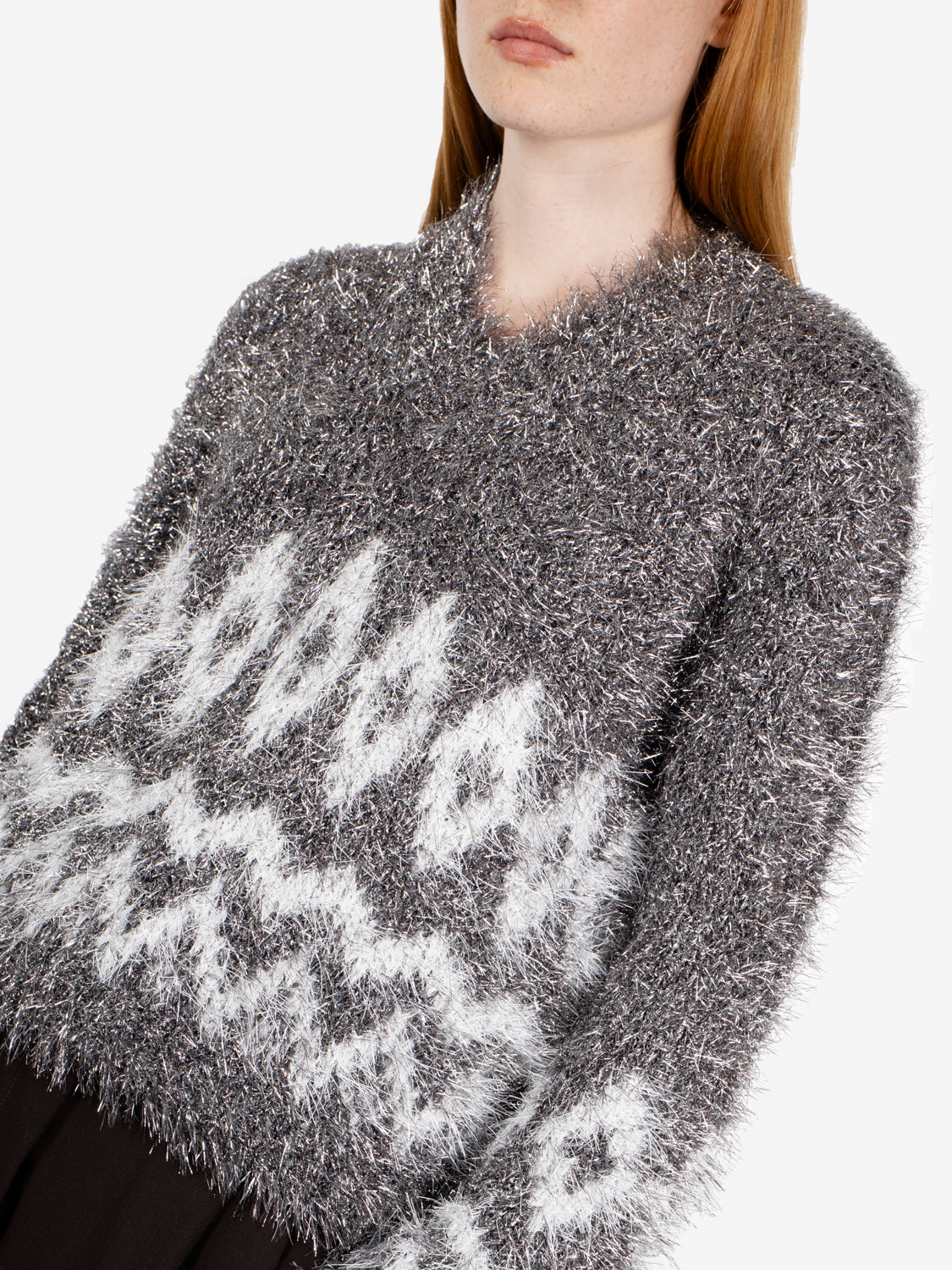 Maglione lurex Tisha grafite /bianco