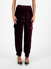 SEMICOUTURE - Pantaloni cargo Elisa grape