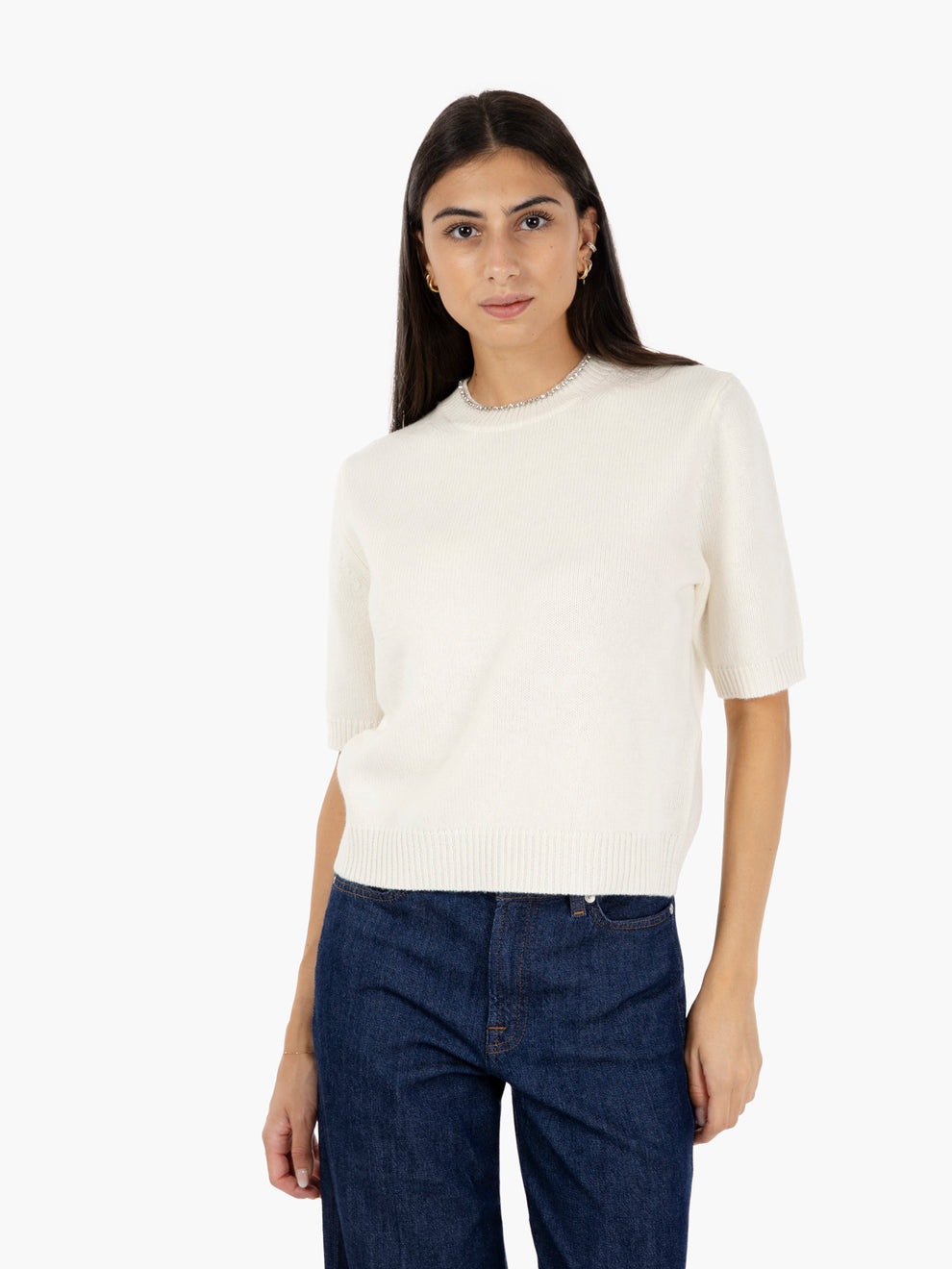 Leya milk knit T-shirt
