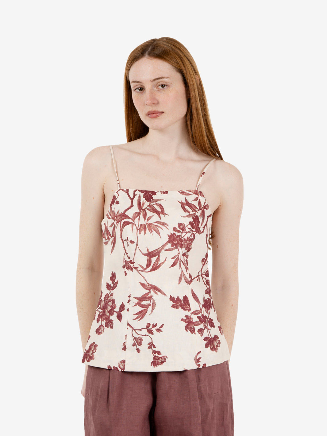 Top Lareyna fiore ecru / bordeaux