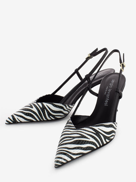 Décolleté Giulia zebra bianco / nero