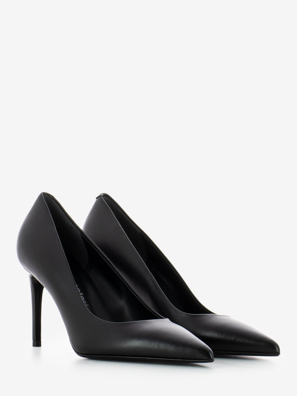 Décolleté in pelle calf nero