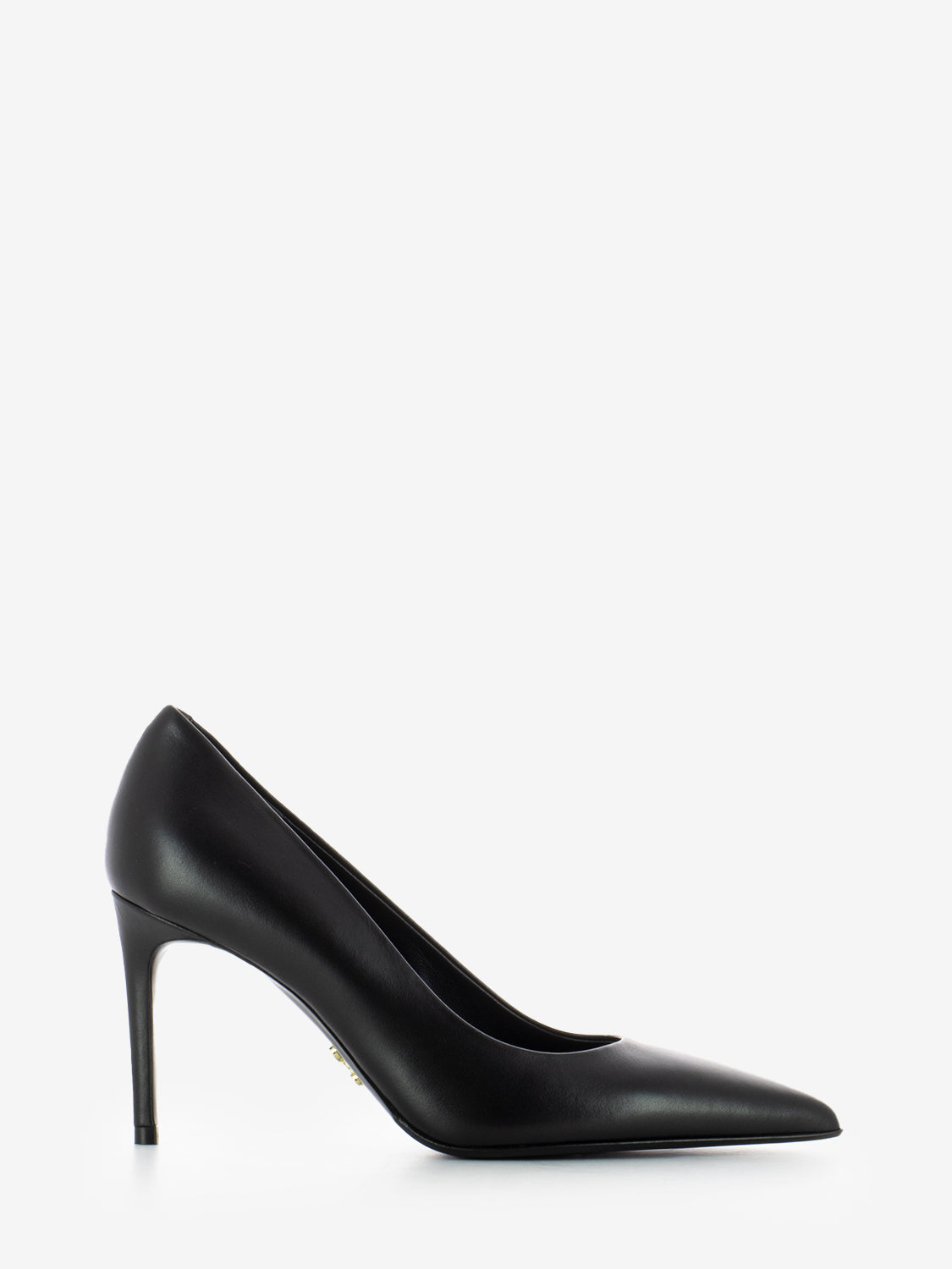 Décolleté in pelle calf nero
