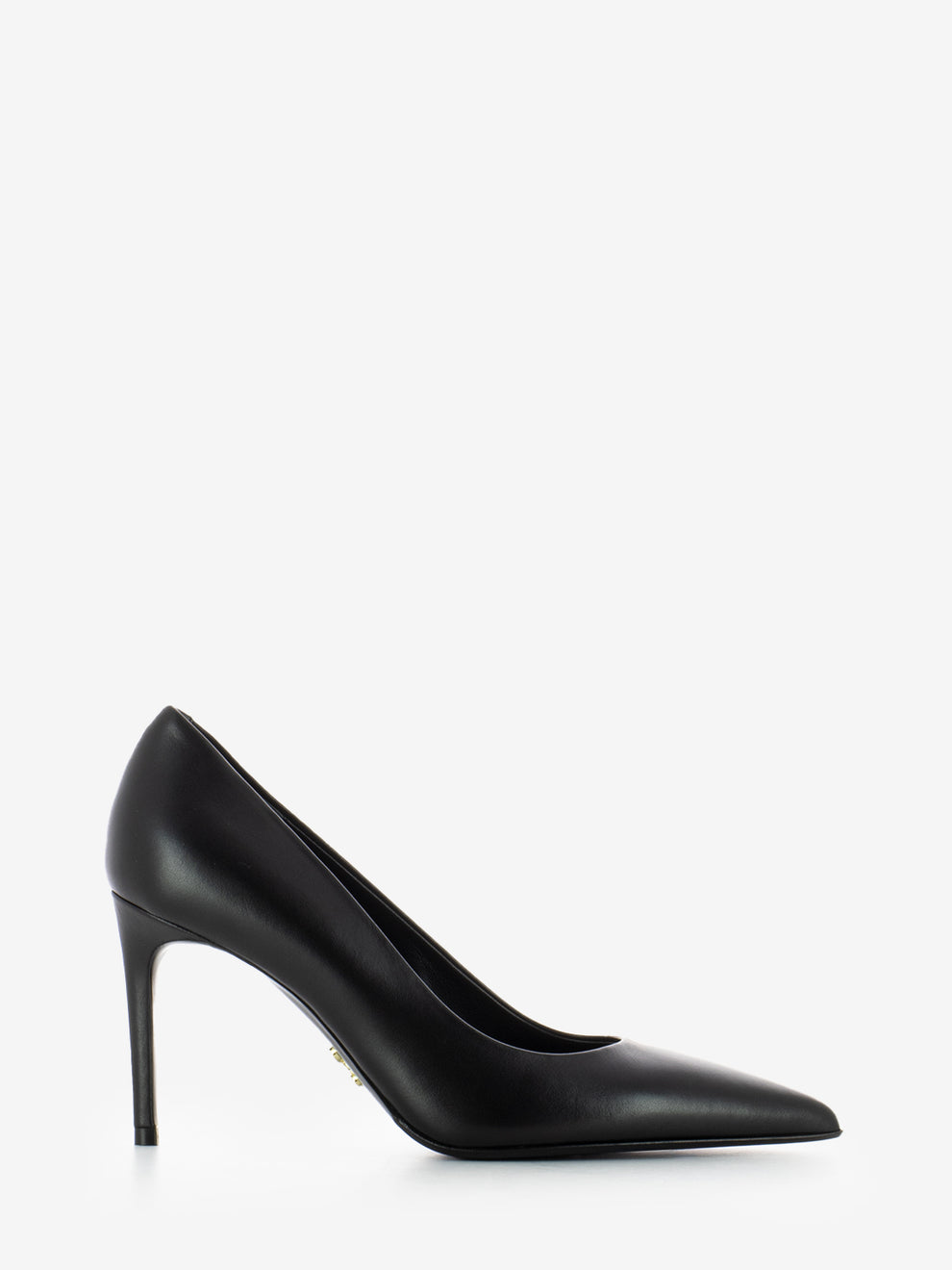 Décolleté in pelle calf nero