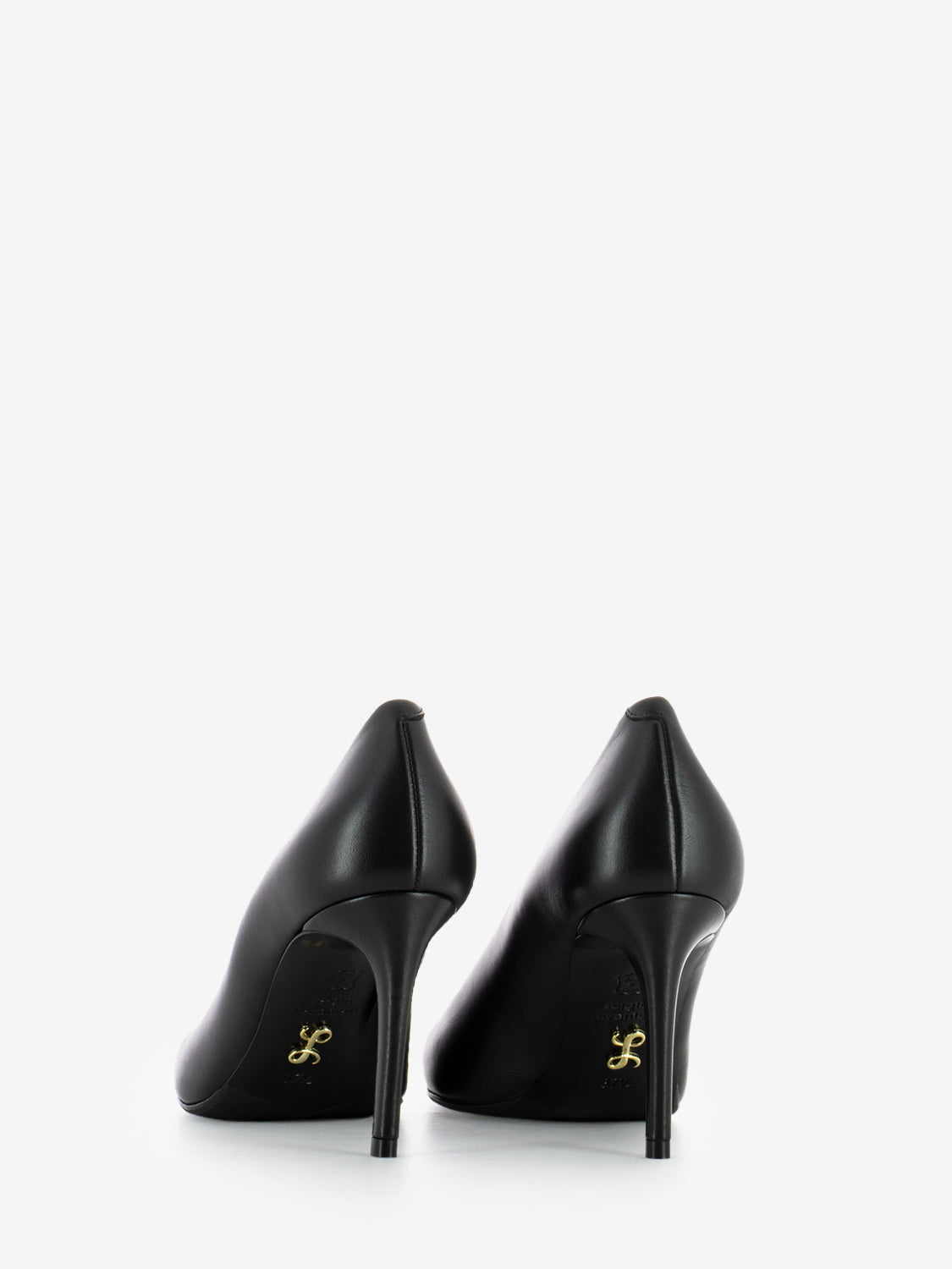 Décolleté in pelle calf nero