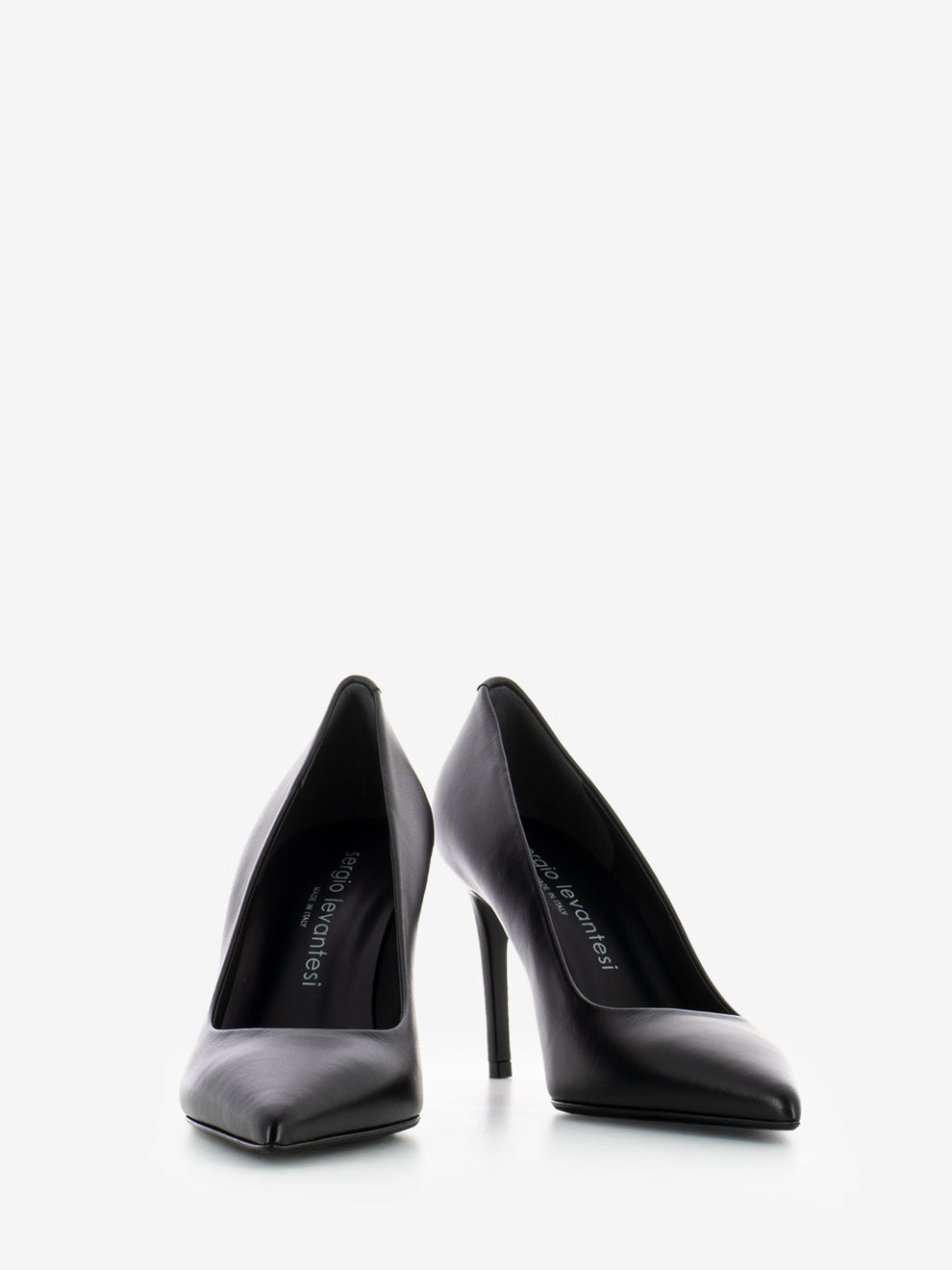 Décolleté in pelle calf nero