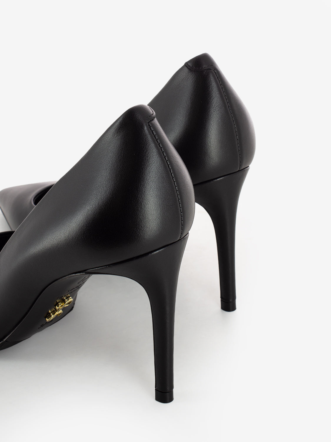 Décolleté in pelle calf nero