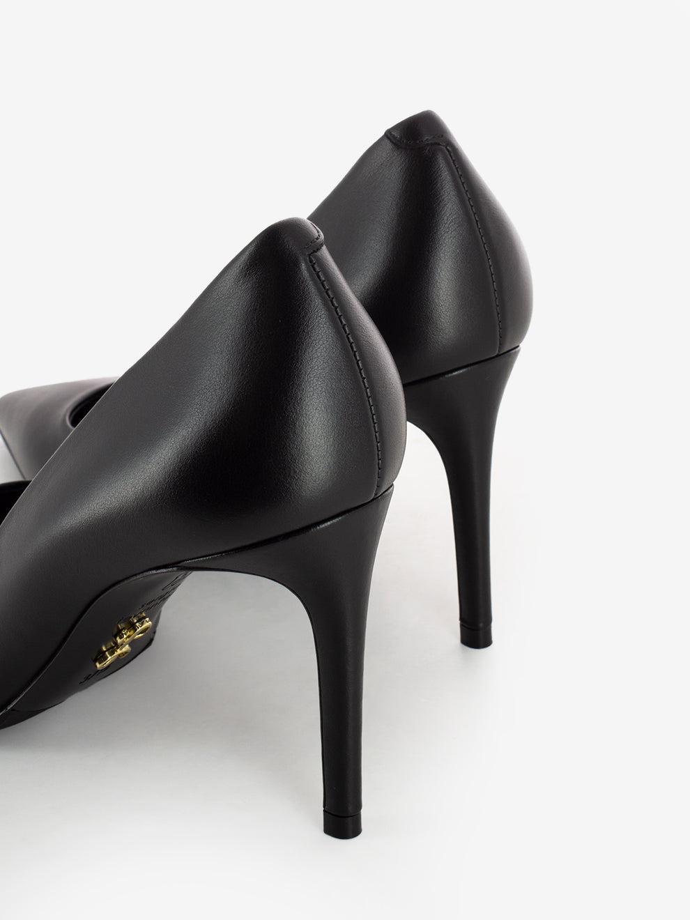 Décolleté in pelle calf nero