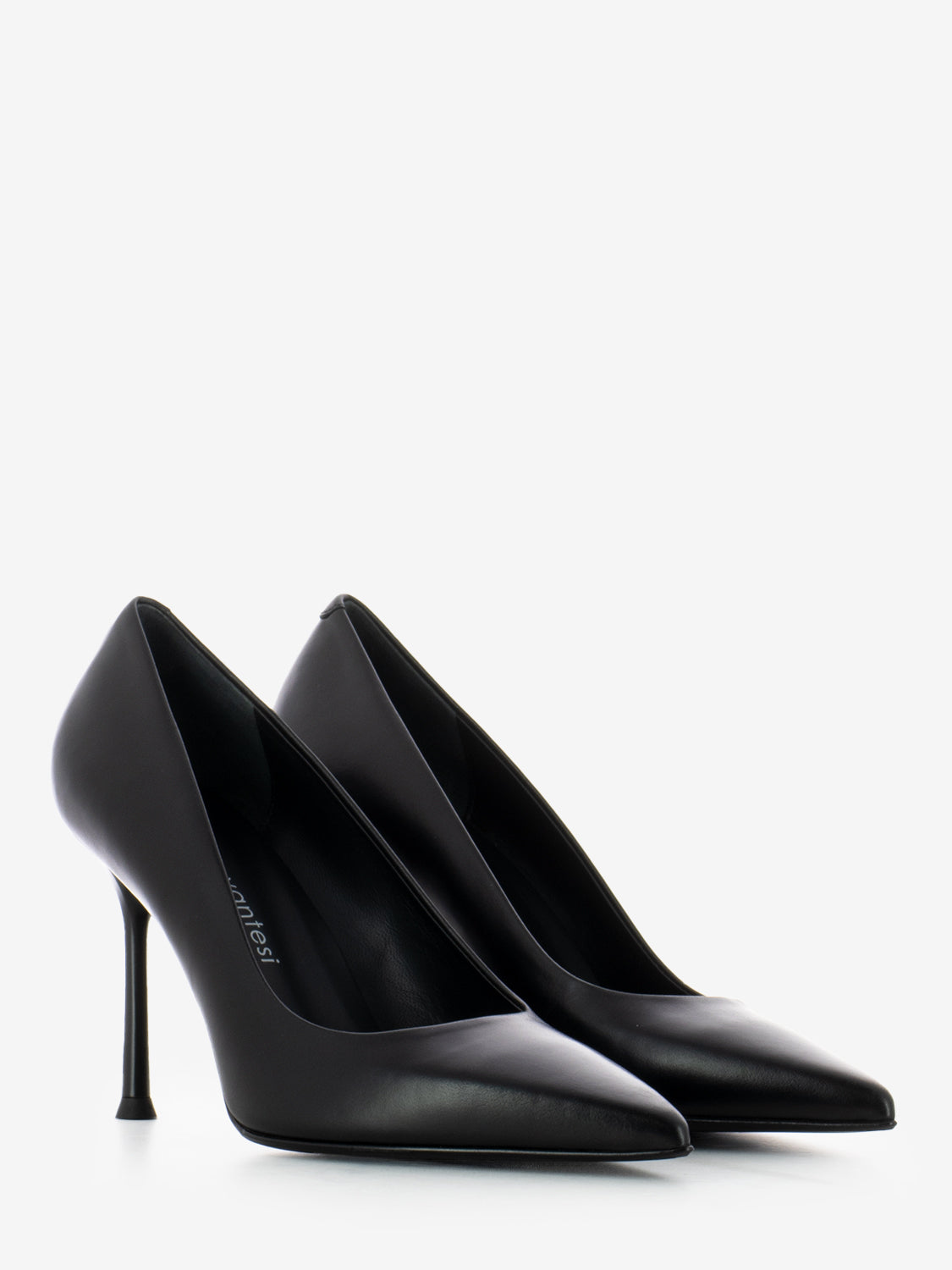Décolleté liscio in pelle nero