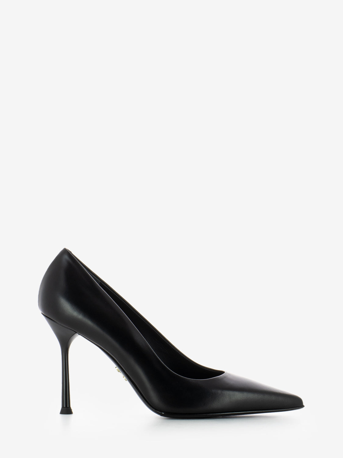 Décolleté liscio in pelle nero