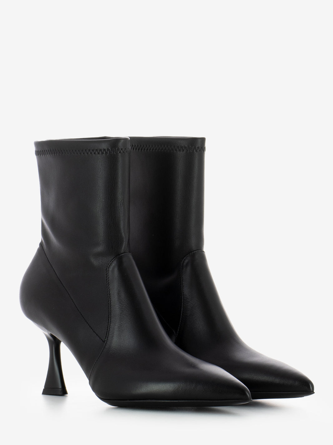 Janet black leather ankle boots