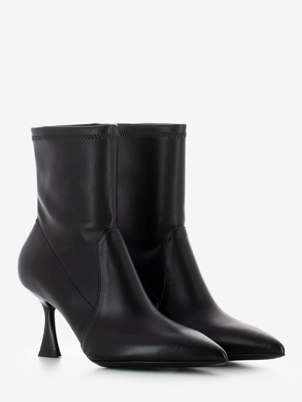 Janet black leather ankle boots