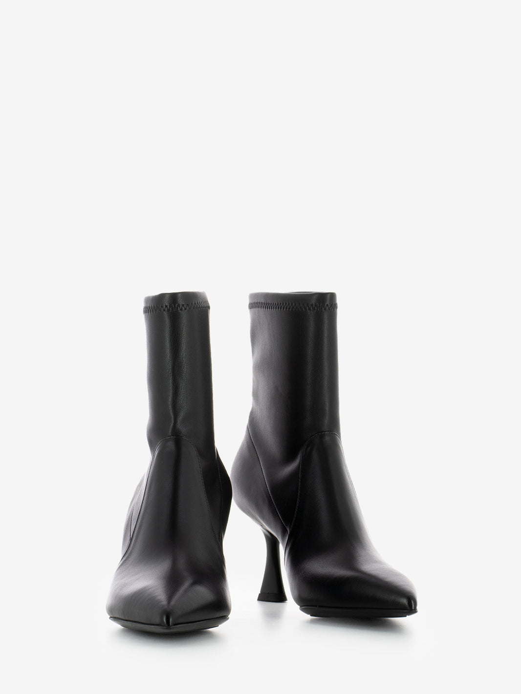 Janet black leather ankle boots
