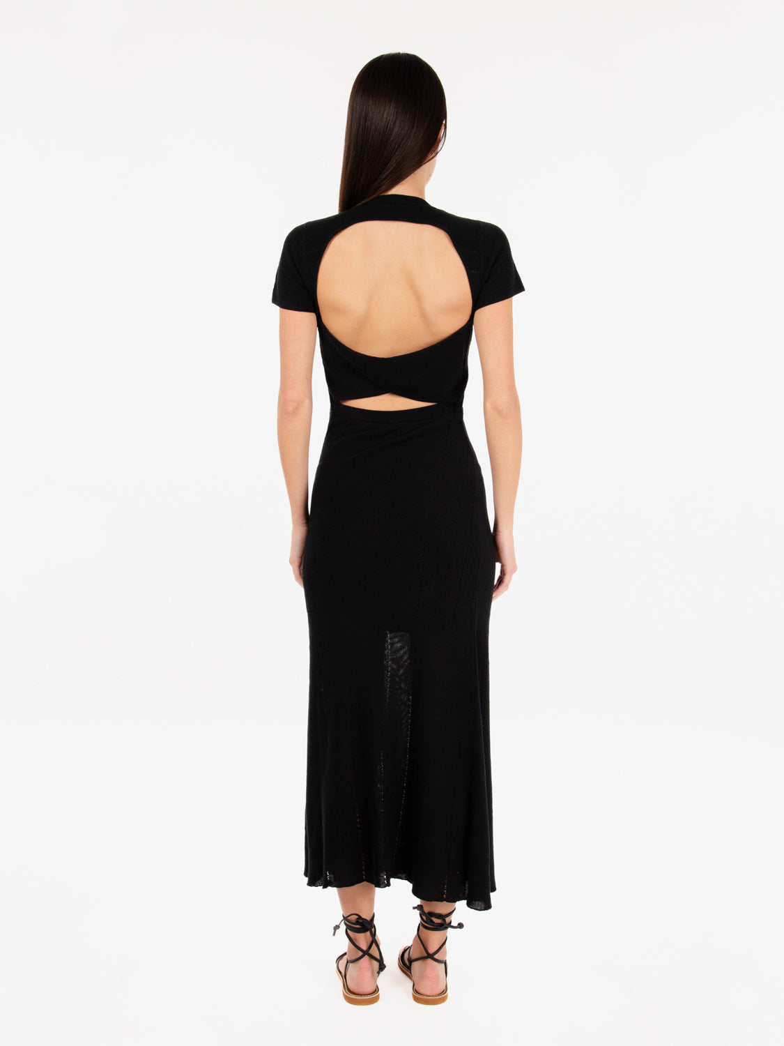 Halika black midi dress