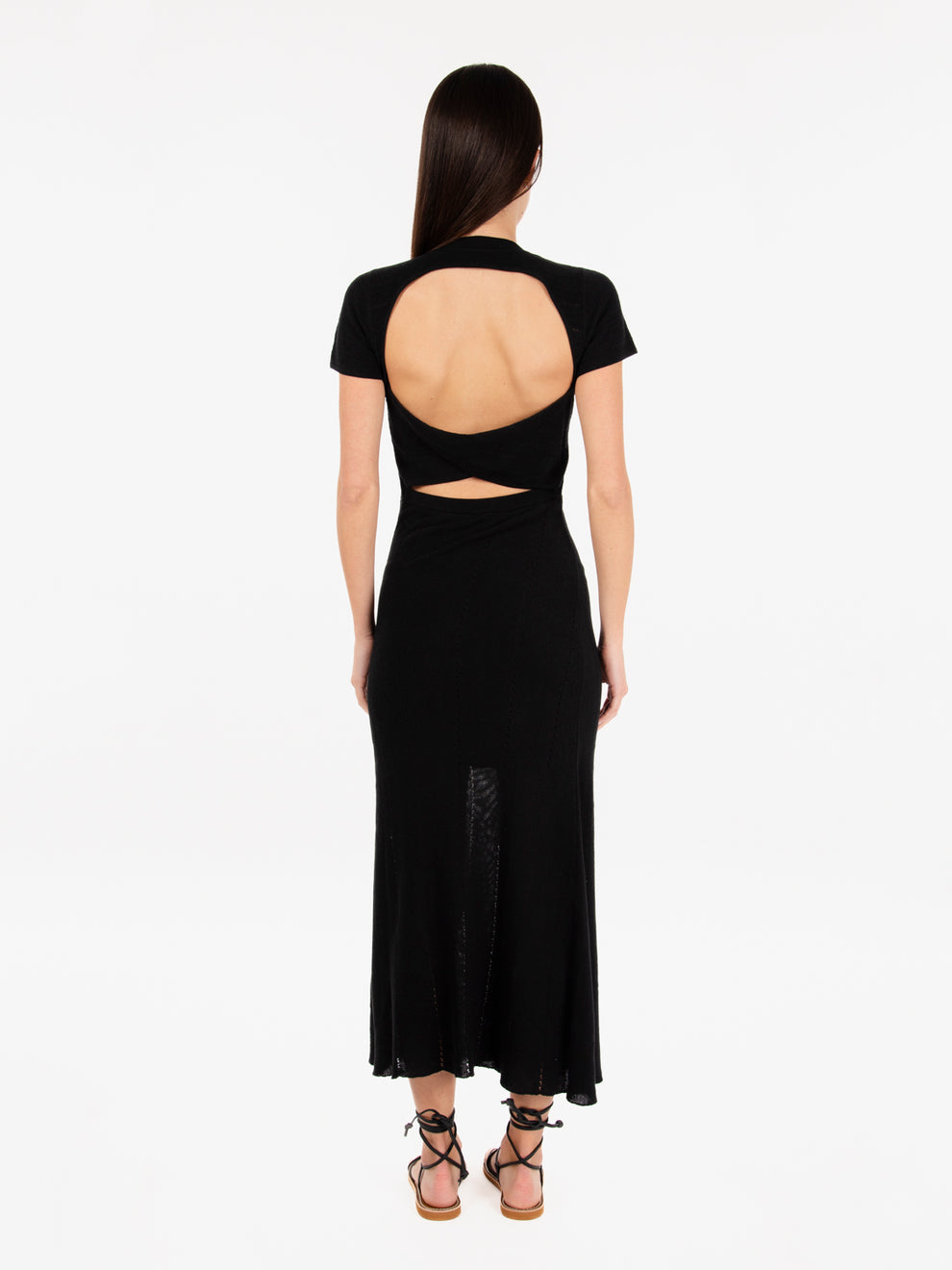 Halika black midi dress