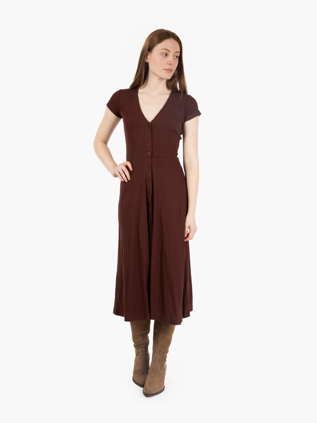 Abito Nea con bottoni burgundy
