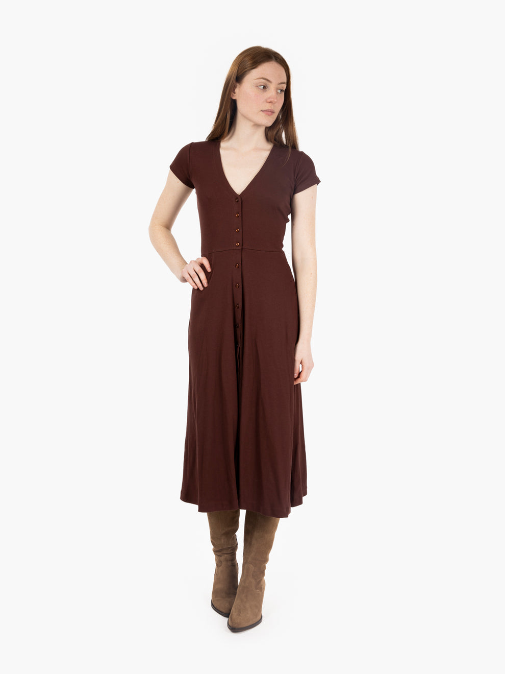 Abito Nea con bottoni burgundy