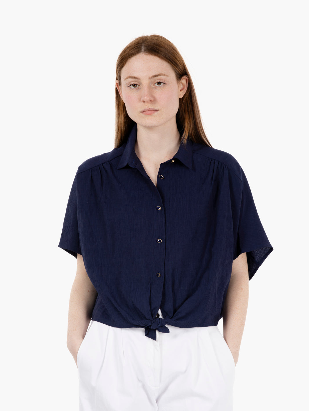 Camicia crêpe Alfassa bleu de Chine