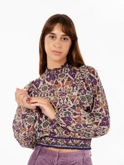 SESSUN - Camicia Duchess crop in fantasia saltypath