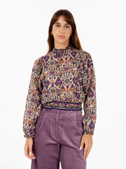 SESSUN - Camicia Duchess crop in fantasia saltypath