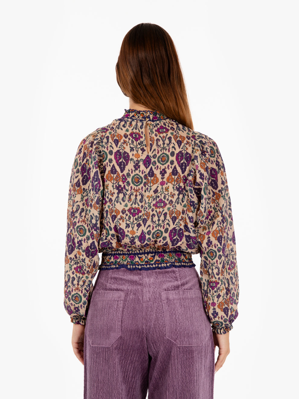 Cropped Duchess shirt in saltypath pattern