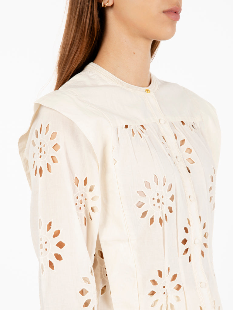 SESSUN - Camicia Soleia fleur de sel beige