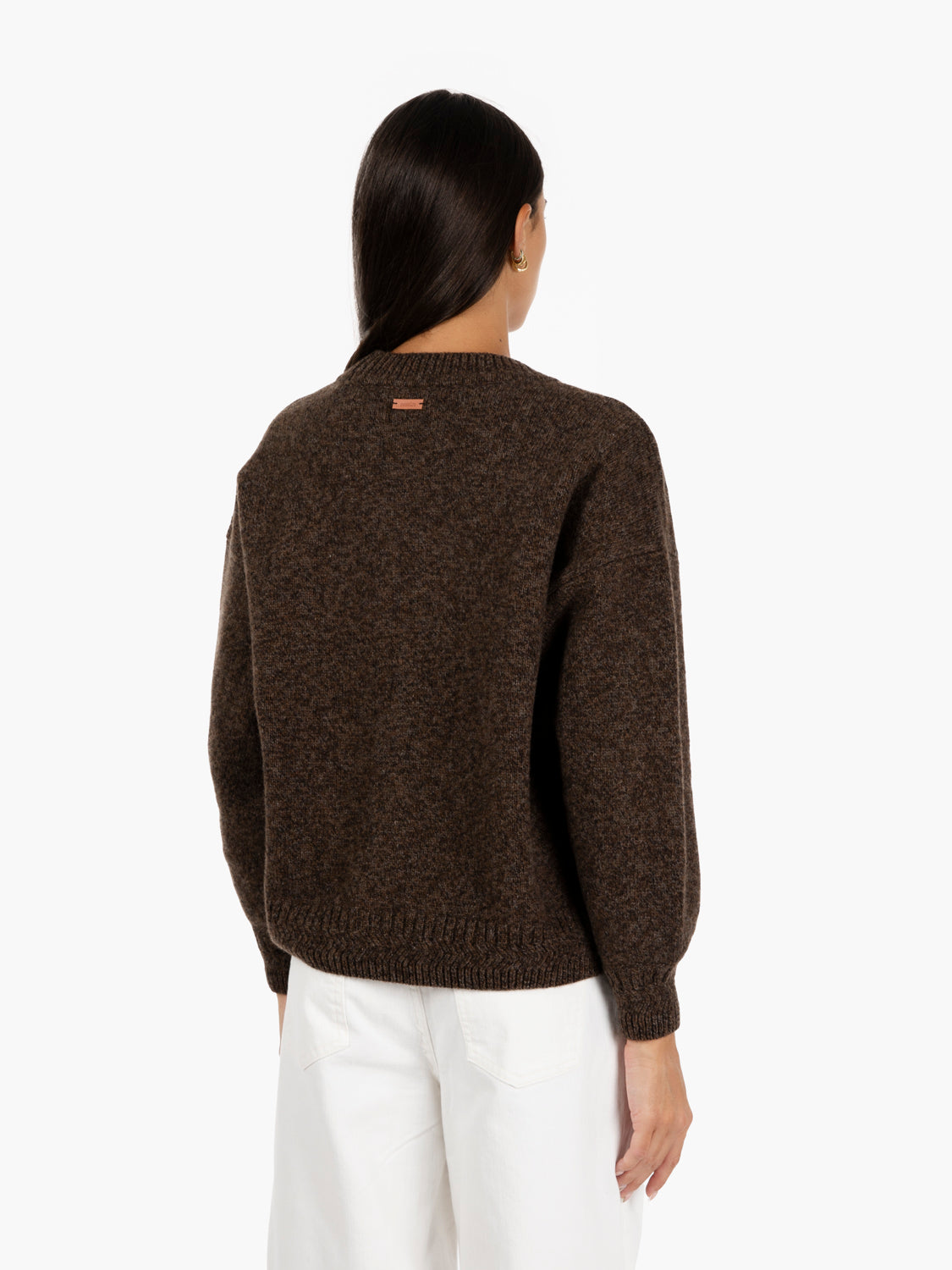 Dark stone wool cardigan