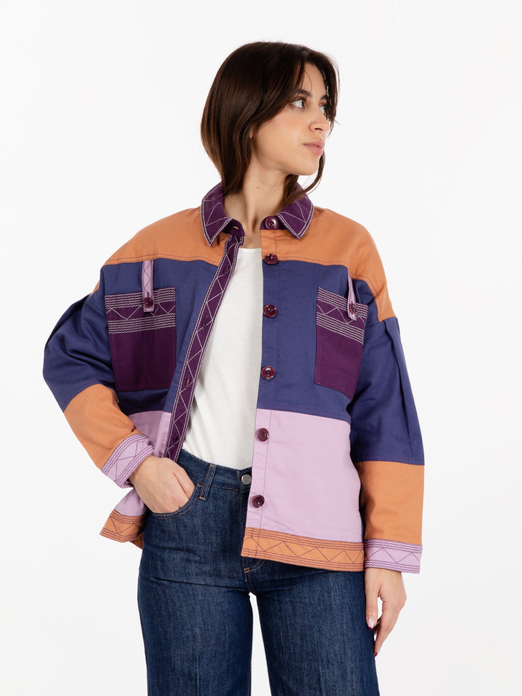 Giacca Alghero purple tan