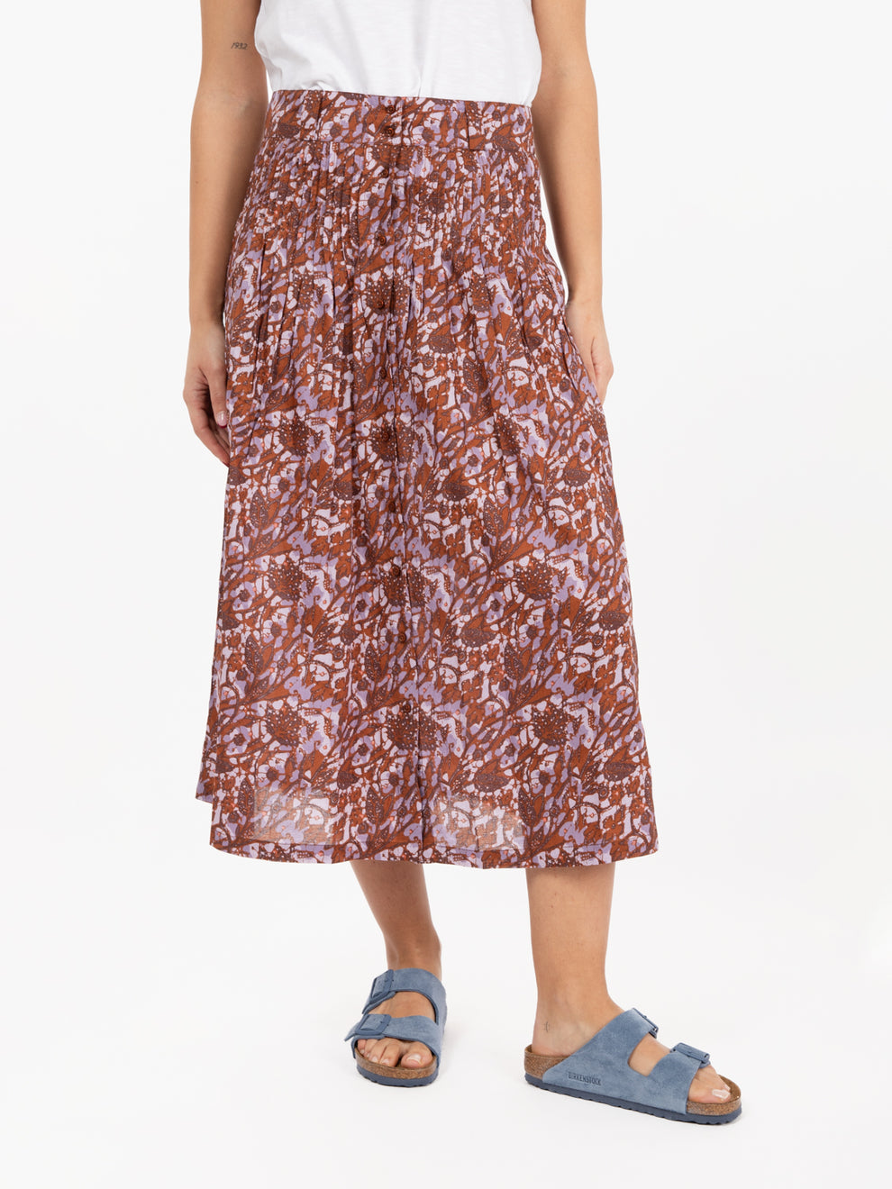 Tassili Sun Rust brown / purple skirt