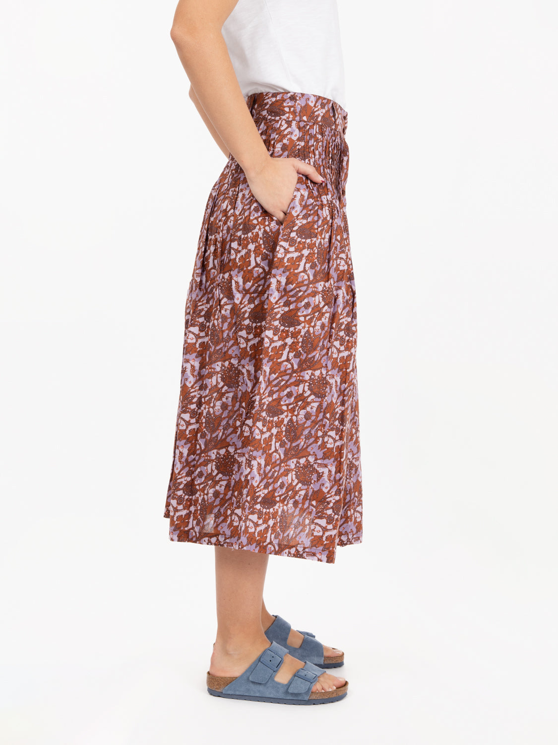 Tassili Sun Rust brown / purple skirt