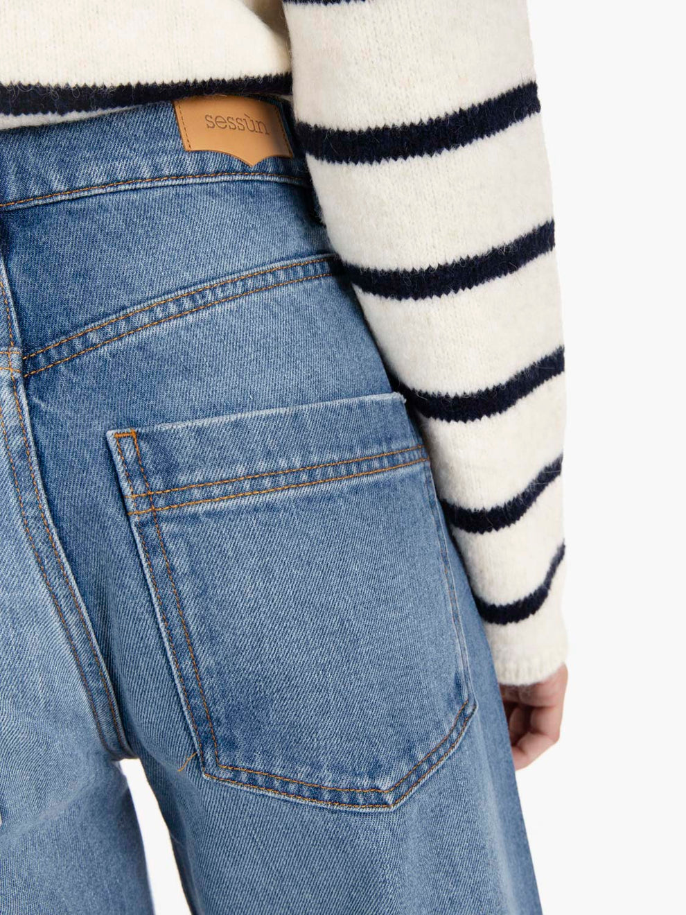 Jeans straight leg stone blue