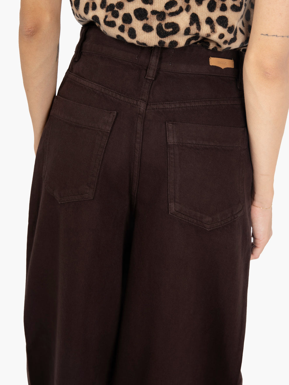 Jeans wide leg Dalt coffea