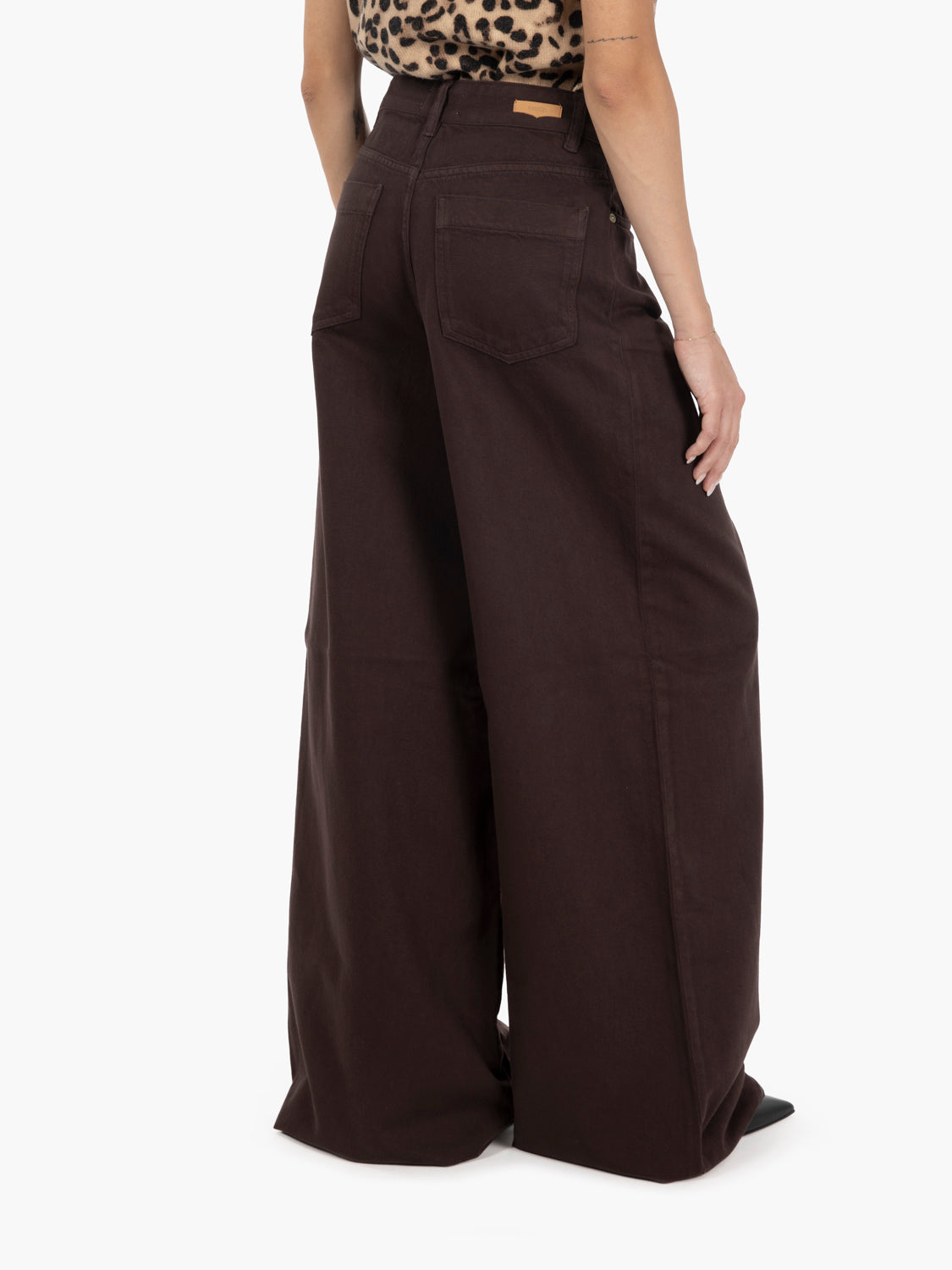 Jeans wide leg Dalt coffea