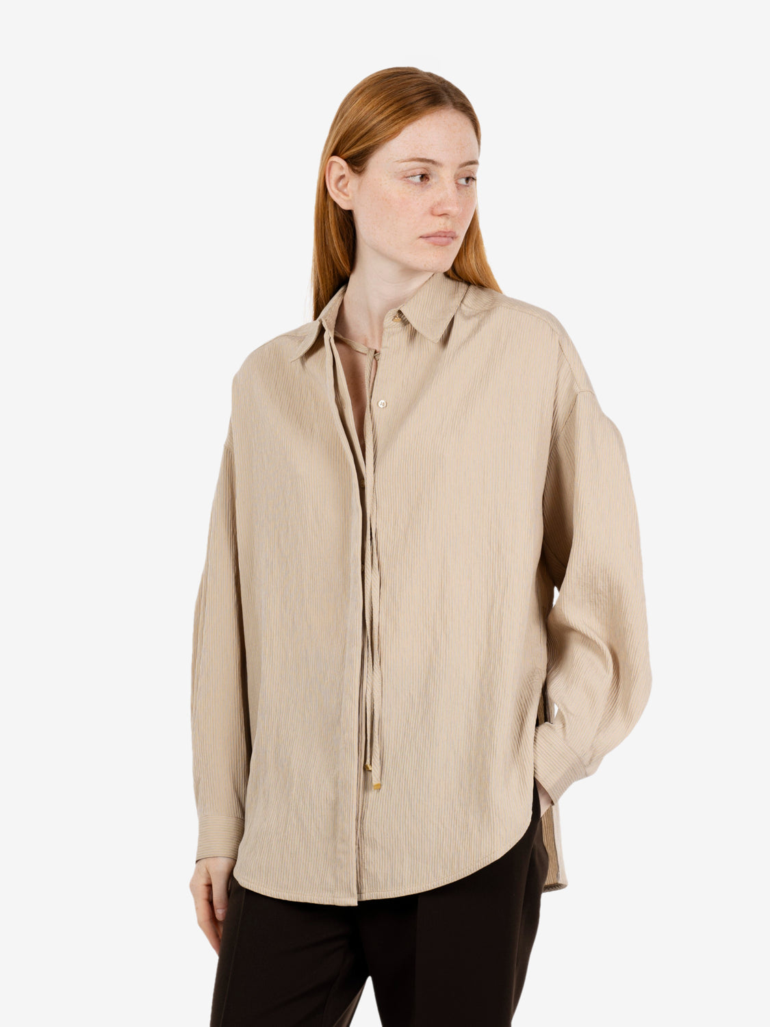 Liza striped shirt with tie dunegres