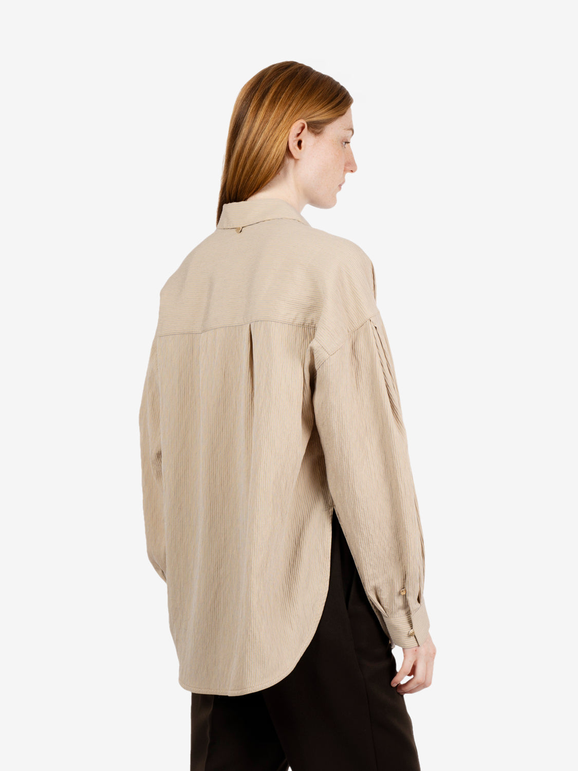 Liza striped shirt with tie dunegres