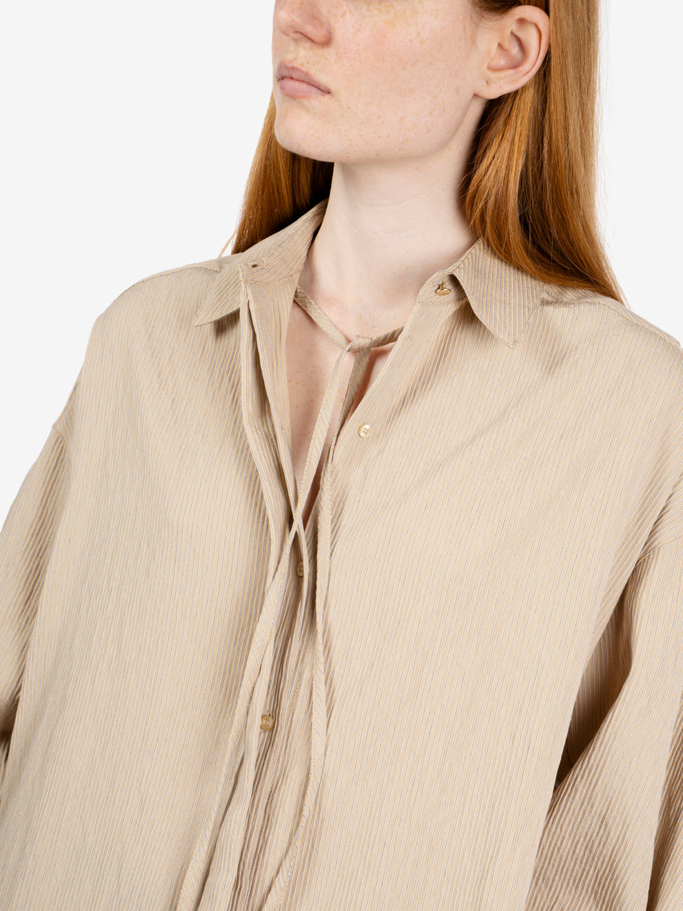 Liza striped shirt with tie dunegres