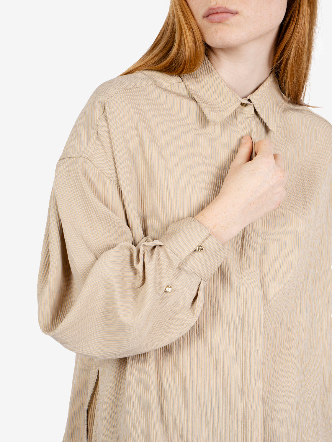 Liza striped shirt with tie dunegres