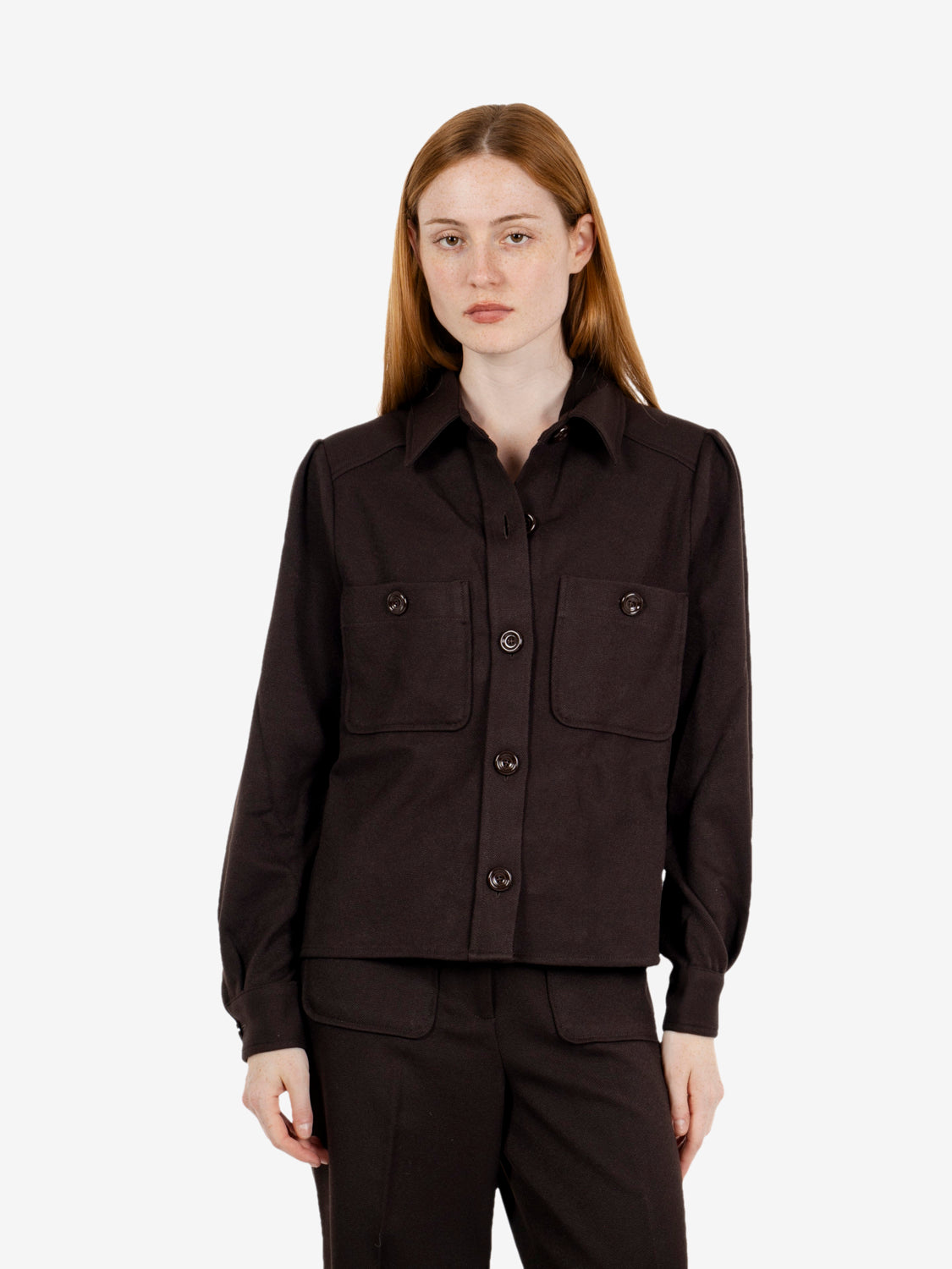 Overshirt with pockets ebene