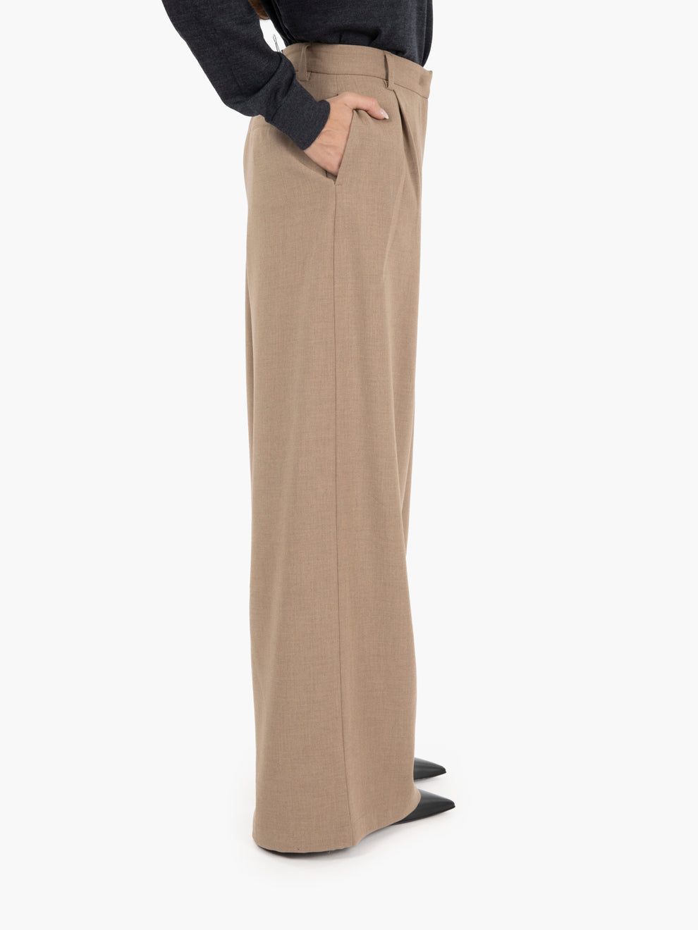 Wide leg jeans Dalt coffea