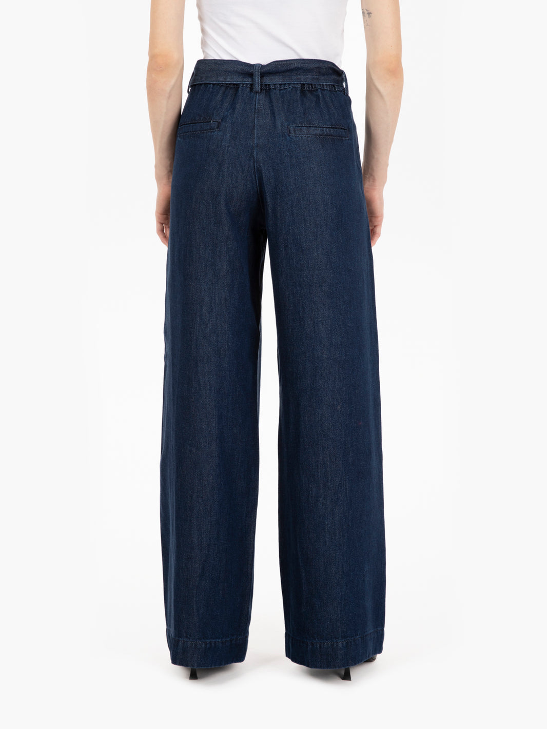 Pantaloni a palazzo in denim elasticizzati blue
