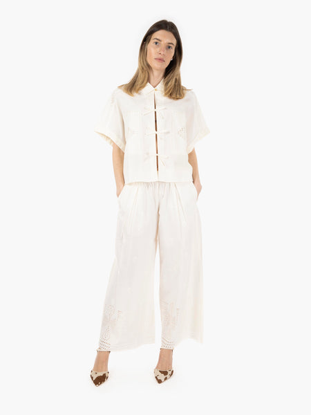 Pantaloni Isla brody fleur de sel