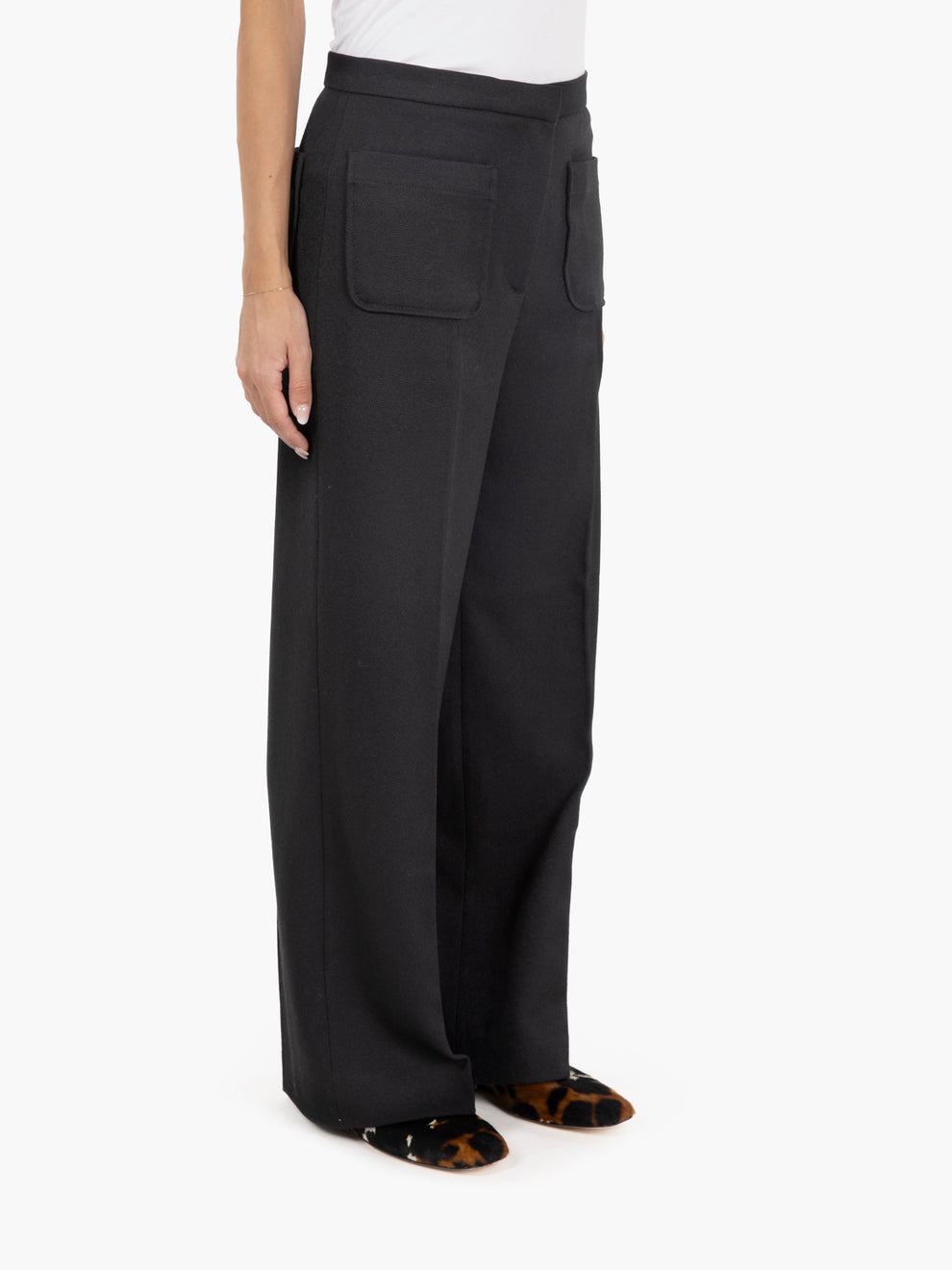 Pantaloni straight leg neri