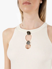 SESSUN - Top Lona scollo a goccia fleur de sel